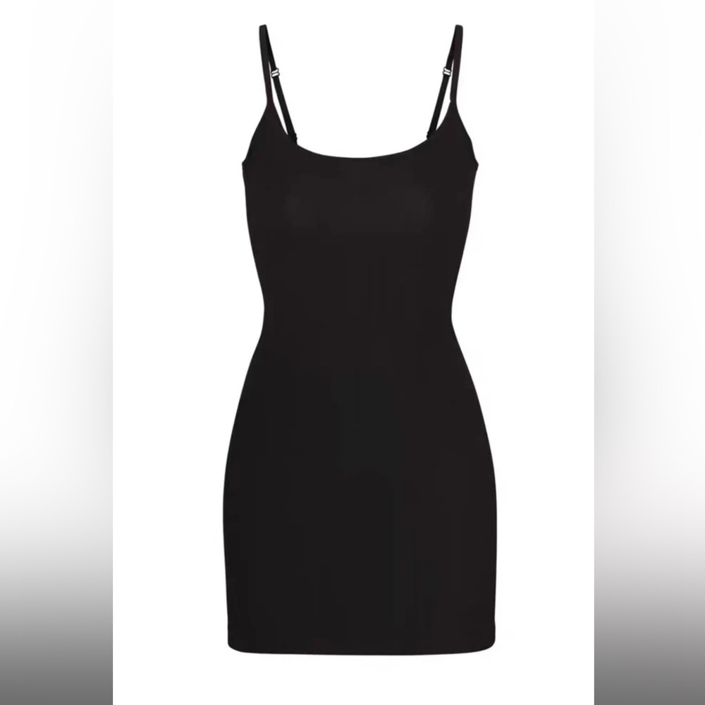 Skims Woman's Soft Lounge Ribbed Slip Dress in Onyx Black size 4X